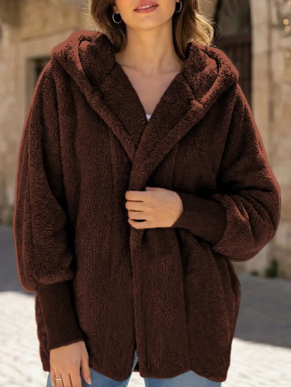 Loose Fitting Daily Hooded Jacket