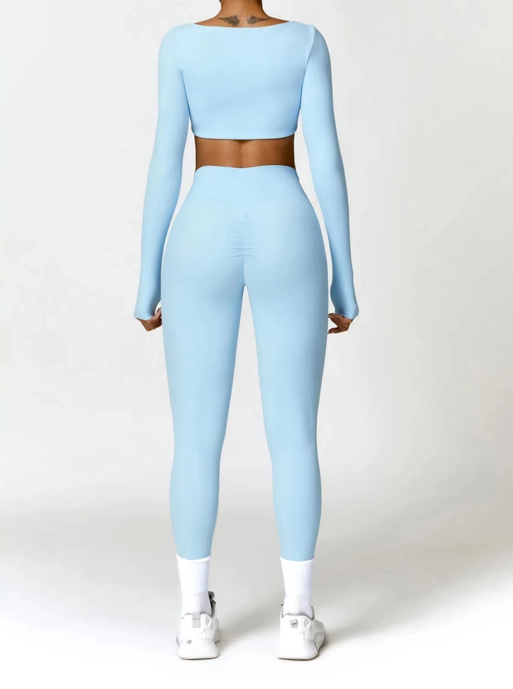 Active Square Long Sleeve Crop & Legging Set
