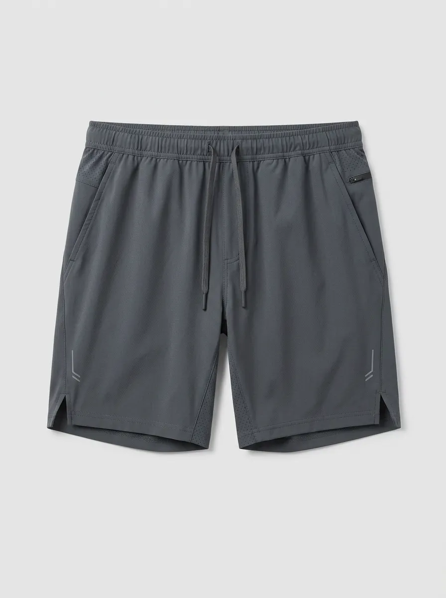 Men's Athletic Fitness Breathable Quick-Dry Zippered Running Shorts