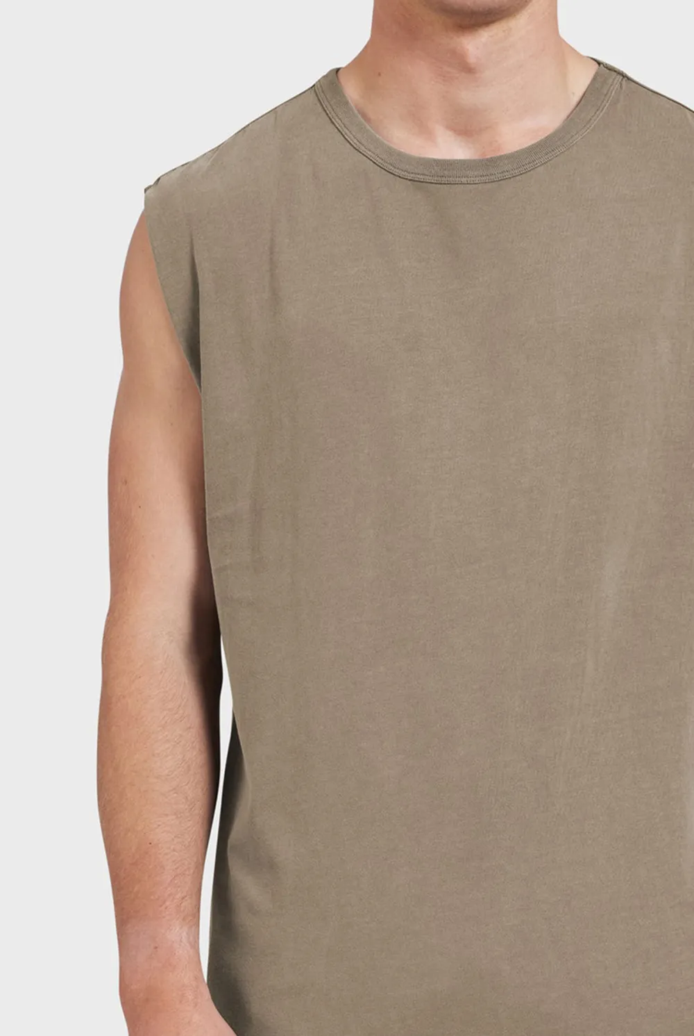 Sleeveless Crew Neck Casual Tee