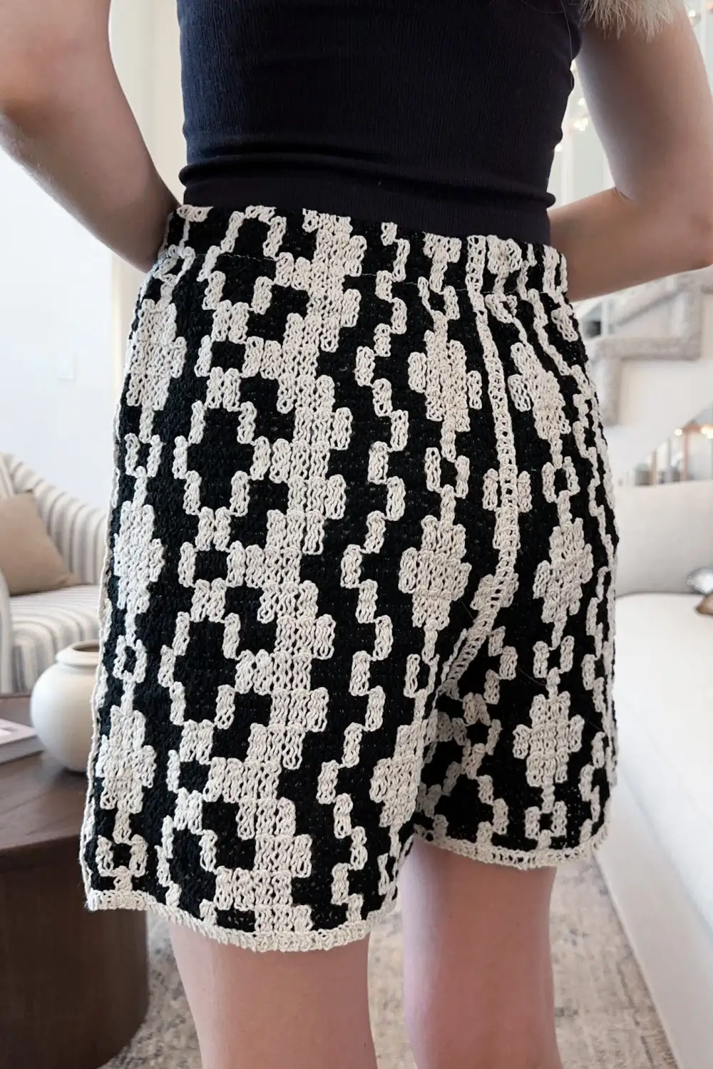 Soft Structure Cotton Crochet Shorts