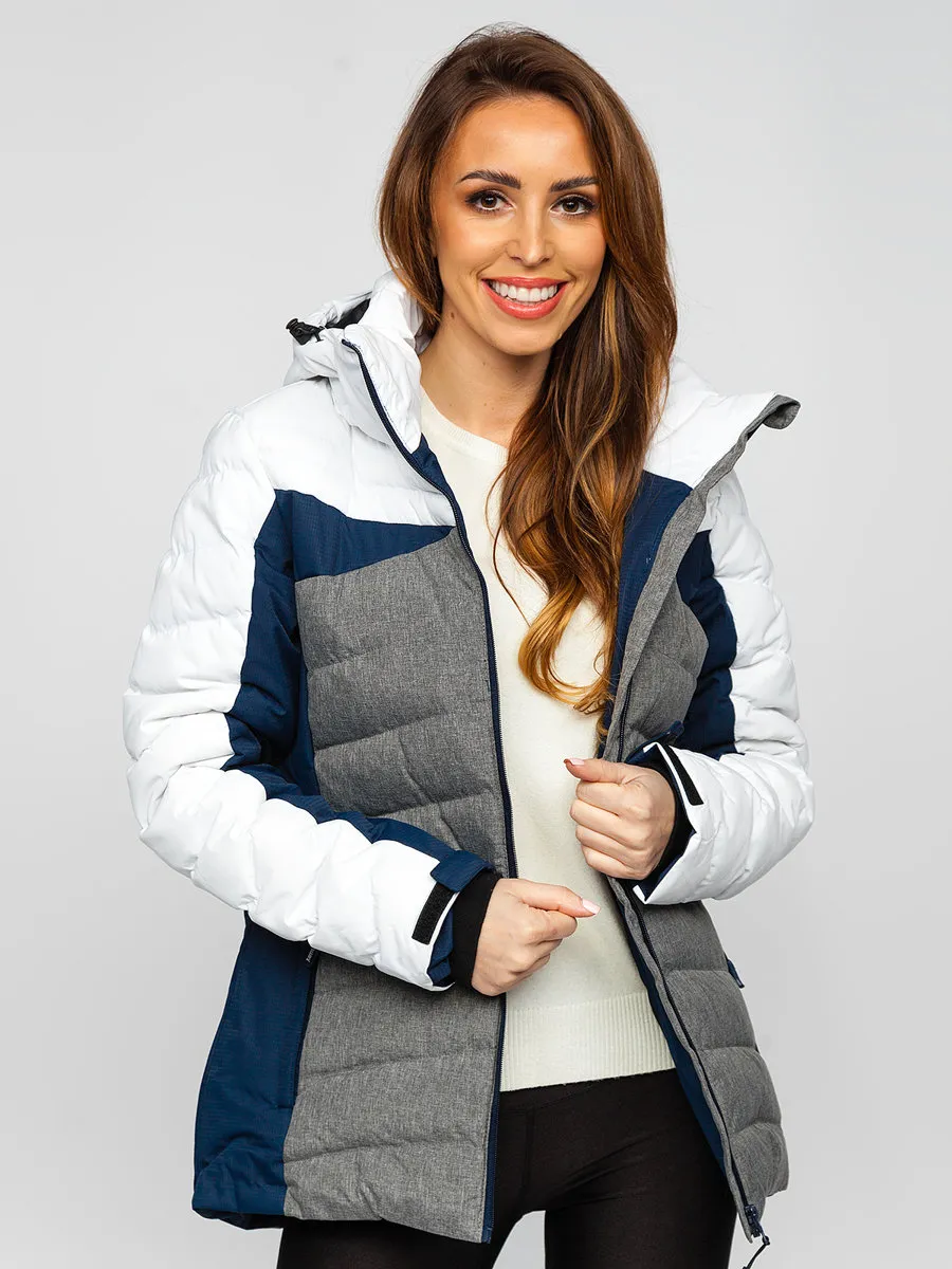 White women's winter jacket with hood