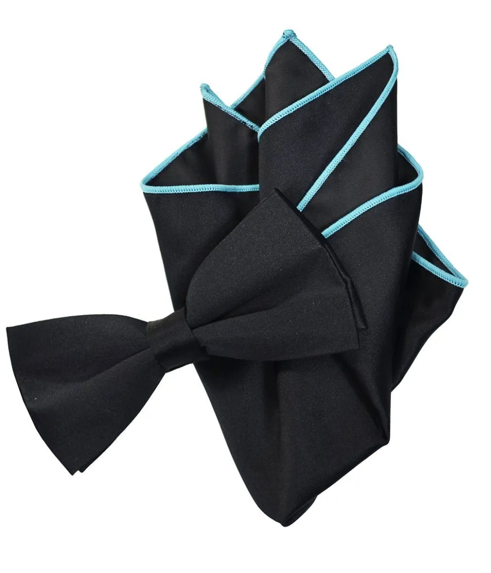 Refined Solid Polyester Bow Tie Set