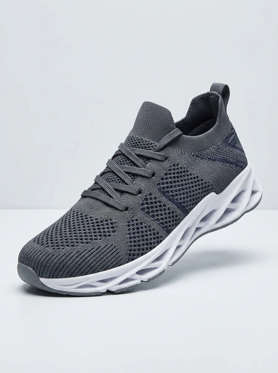 Men's Breathable Knitted Mesh Running Mesh Athletic Sneakers