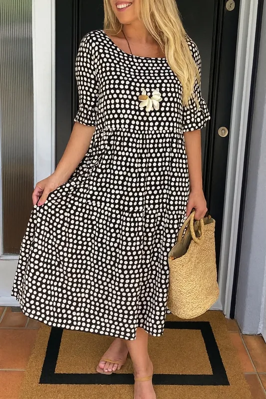 Short Sleeve Midi Dress