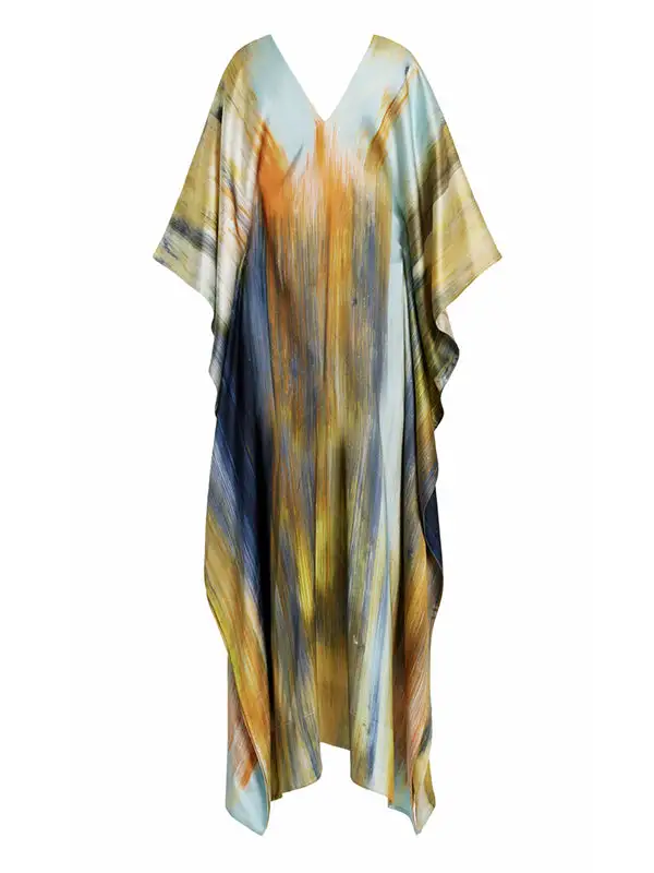Joint Printed Neck Maxi Dress