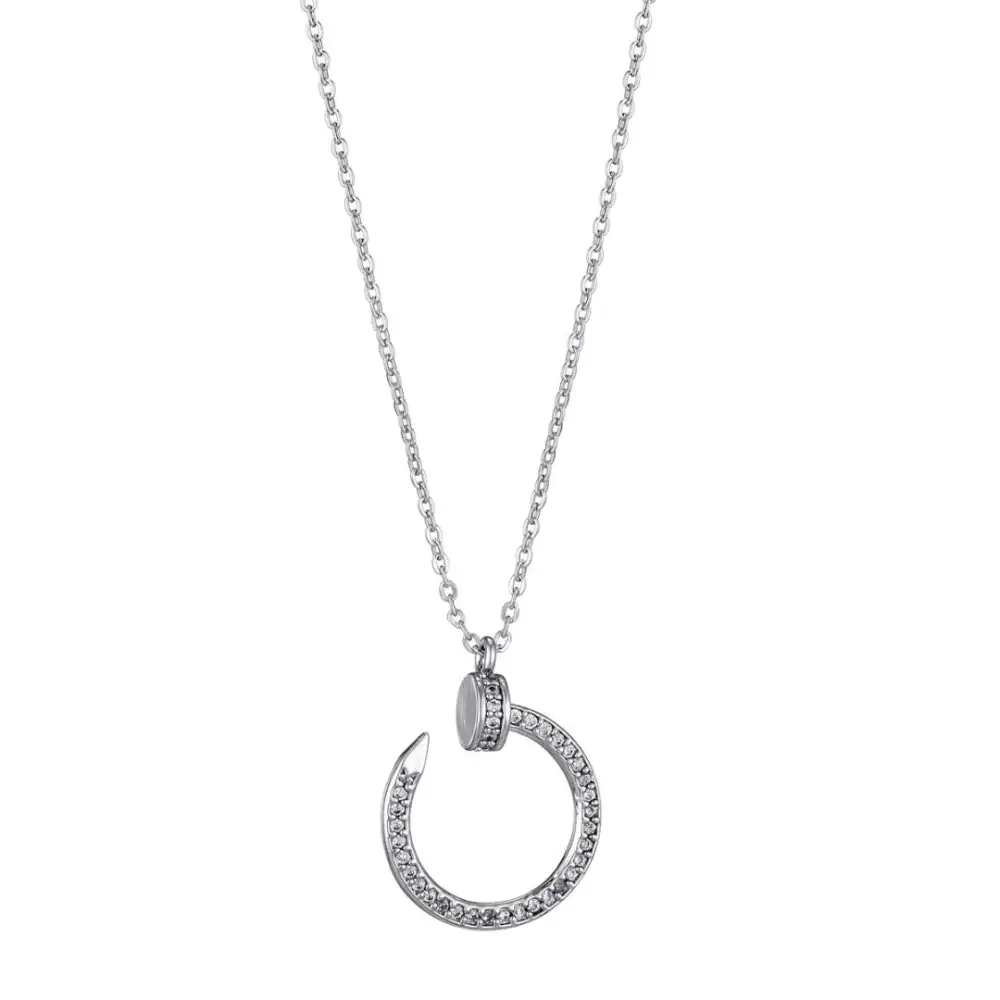 Zirconia Nail-Motif Necklace