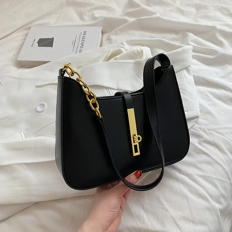 Modern PU Leather Handbag Horizontal Square Medium