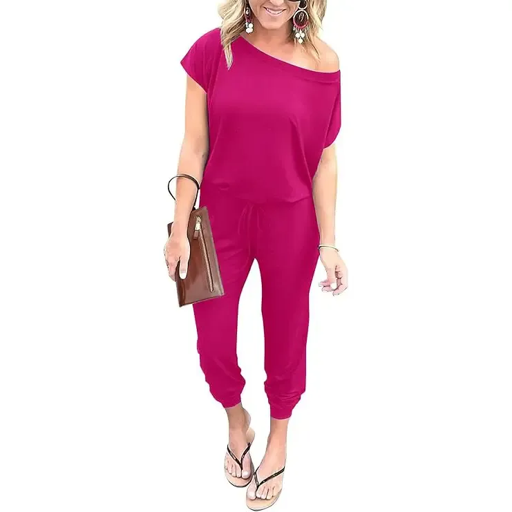 Women's EasyBreezy Off-Shoulder Jumpsuit – Adjustable Elastic Waist