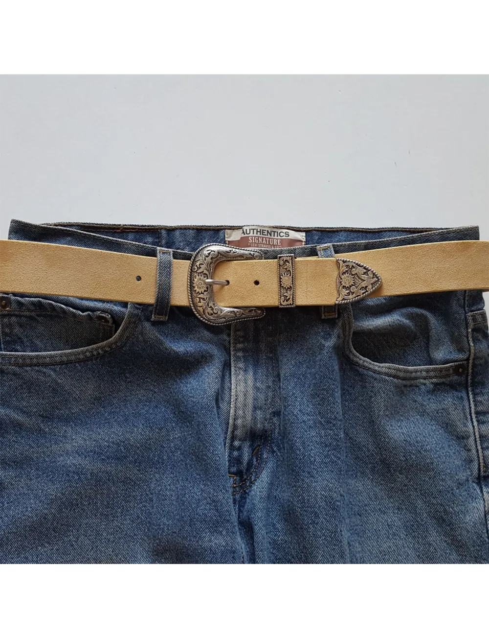 Western Buckle Belt Sand