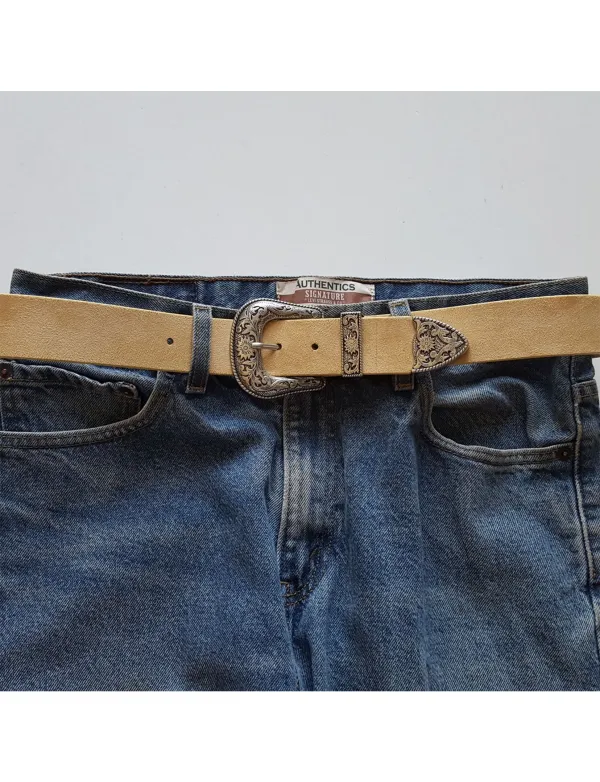 Western Buckle Belt Sand