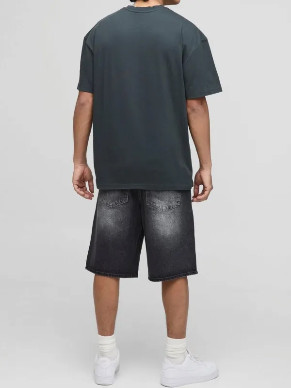 Comfort Fashionability Charcoal Denim Jorts
