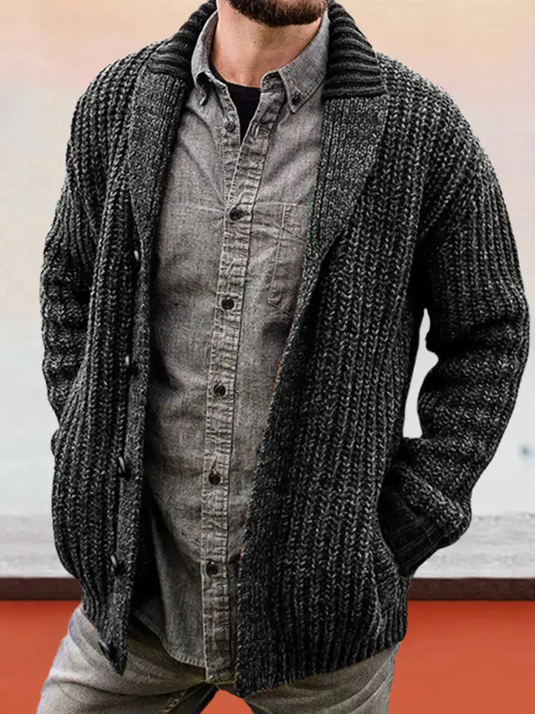 Solid Color Long Sleeve Slim Fit Knit Sweater Jacket