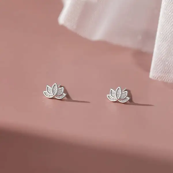 Lotus Flower Stud Earrings