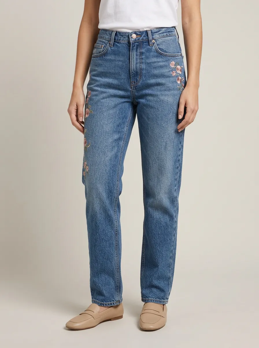 Refined Embroidered Denim Jeans