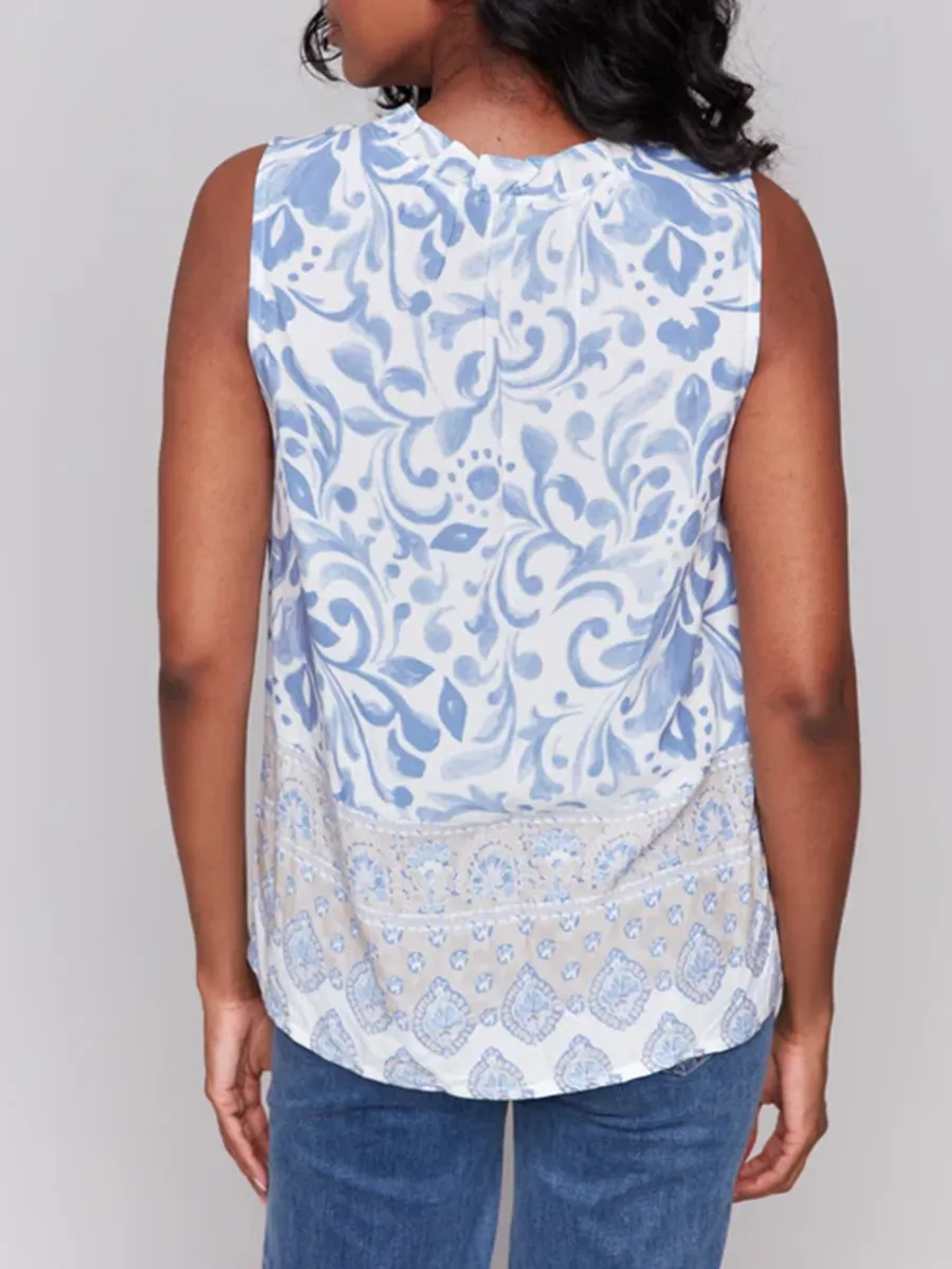 V-Neck Sleeveless Top With Casual Holiday Style