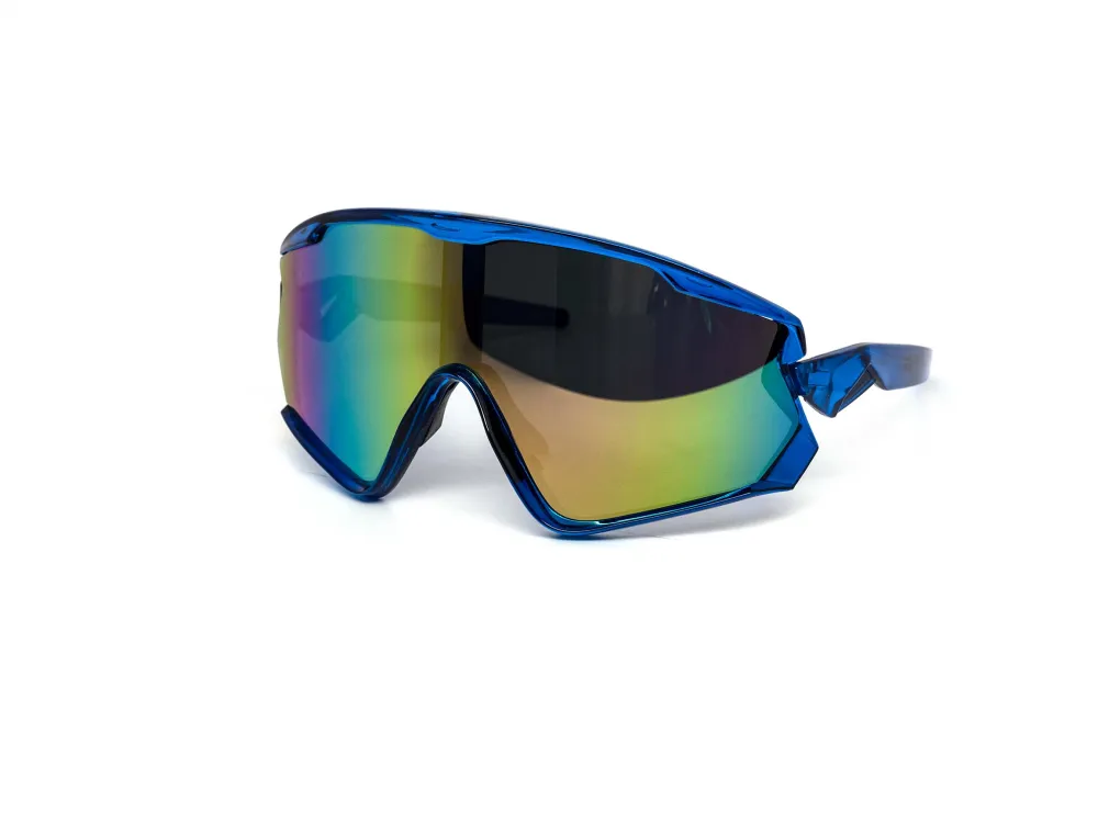 12-Pack Oversized Sport Shield Burnt Mirror Full-Frame Sunglasses