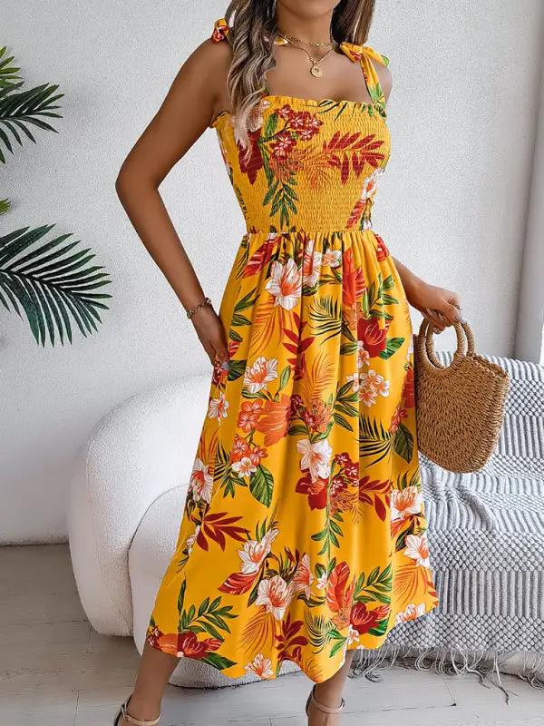 Minimal Collared Printed Dress