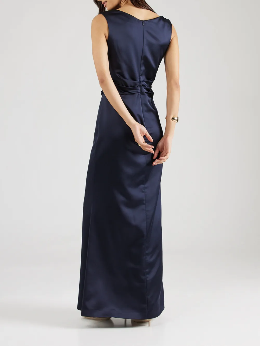 Plain Colored V-neck Casual Style Dress