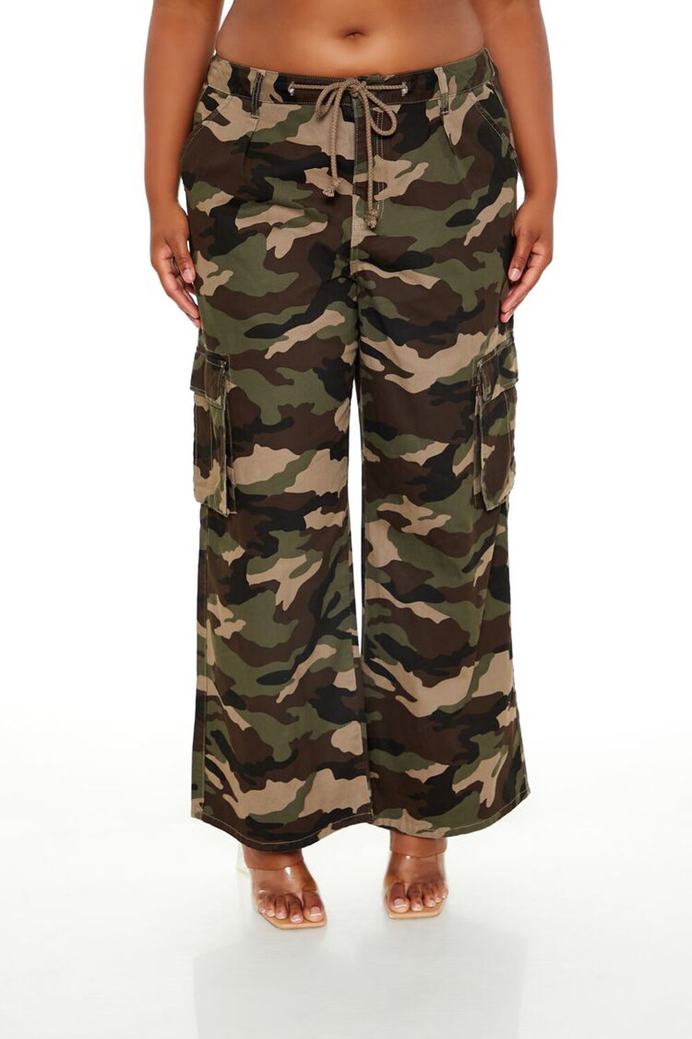 Plus Size Camo Print Fleece Sweatpants