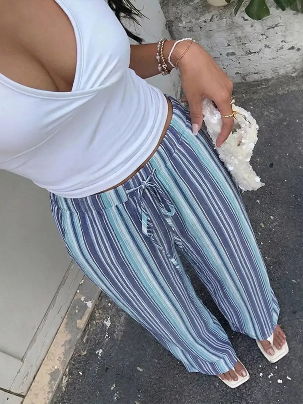 Striped Wide Leg Pants