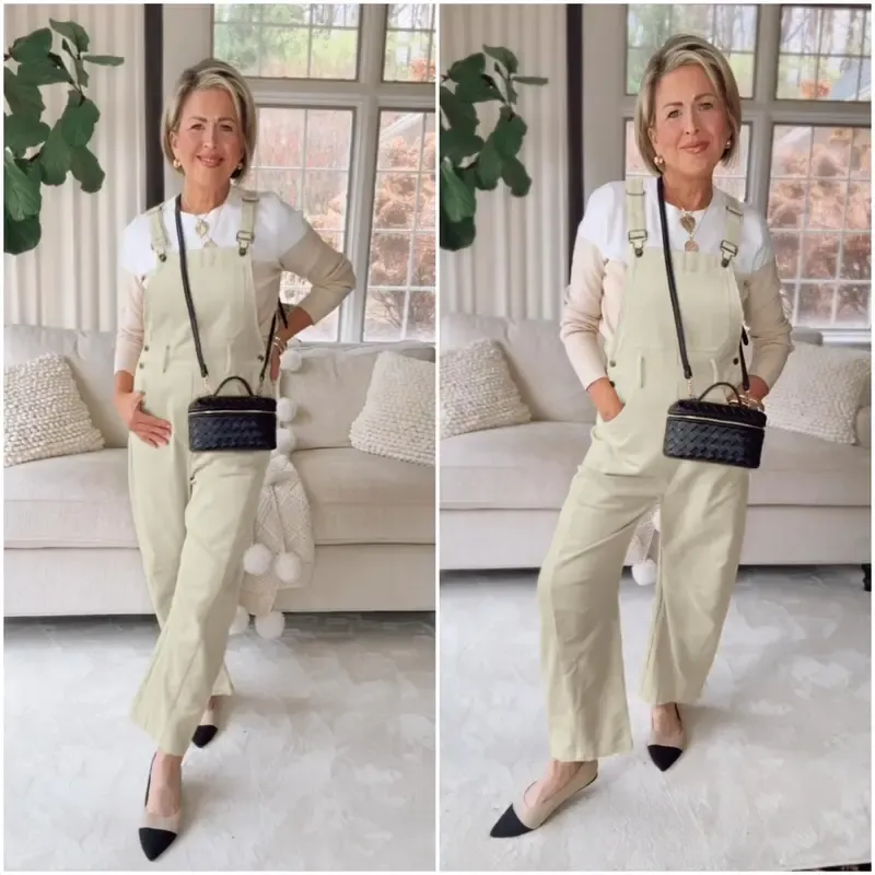 Women Barrel Wide Leg Bib Corduroy Pants