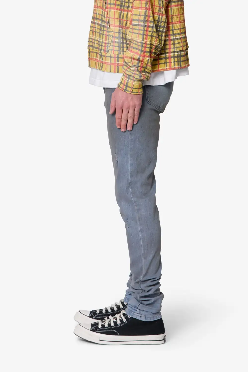 Oil Ruched Skinny Jeans