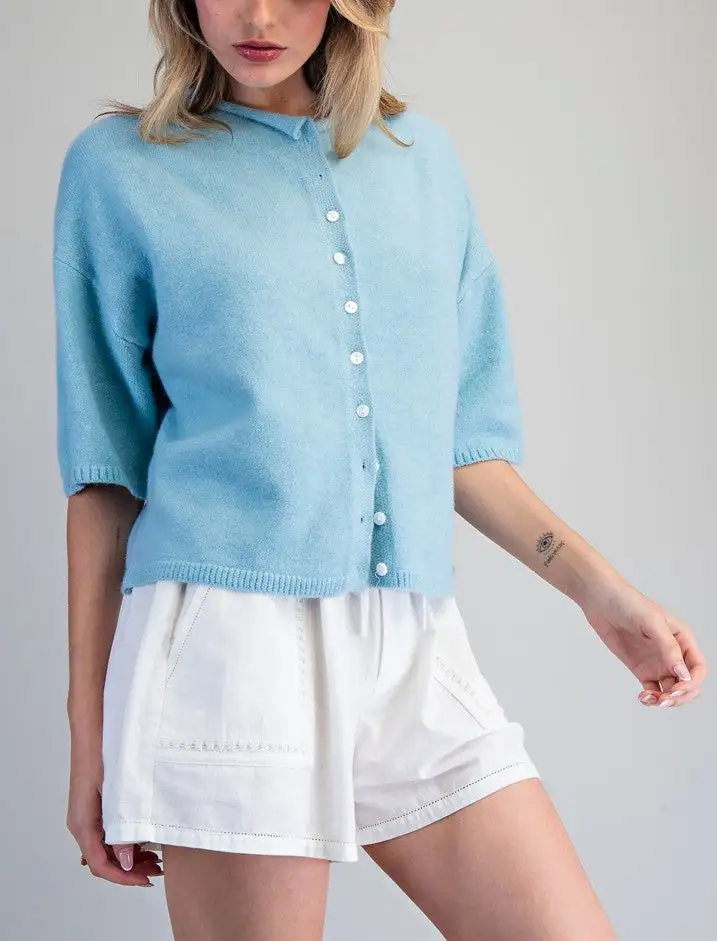 Relaxed Half Sleeve Cardigan