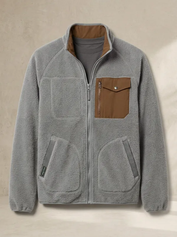 Hiking Contrast Pocket Sherpa Fleece Jacket