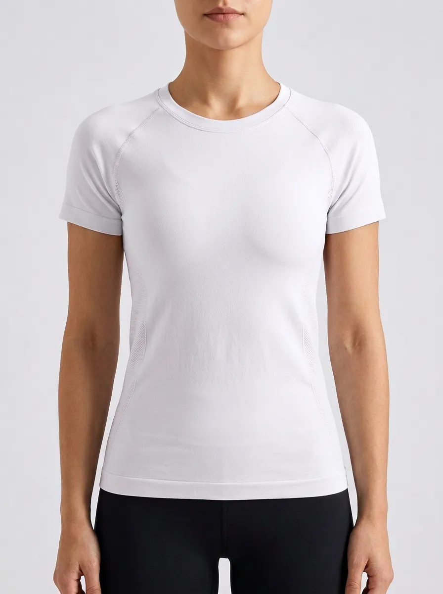 Women's Textured Seamless Raglan Crewneck T-Shirt