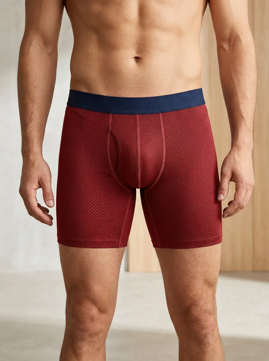 Men's Athletic Performance Grey Micro-Dot Printed Boxer Briefs