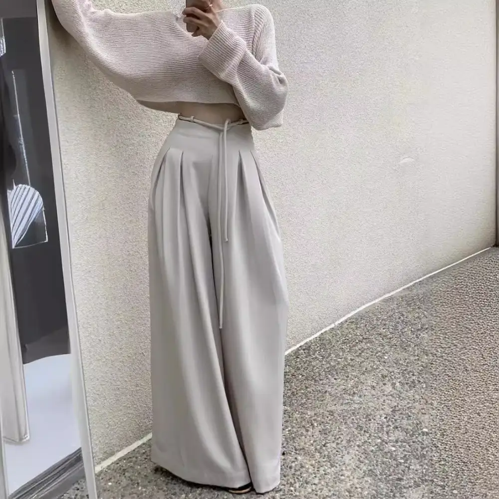 Women's High Waist Wide Leg Drawstring Pants