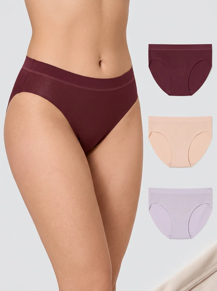 Women's Classic Textured Seamless Three-Pack Panties
