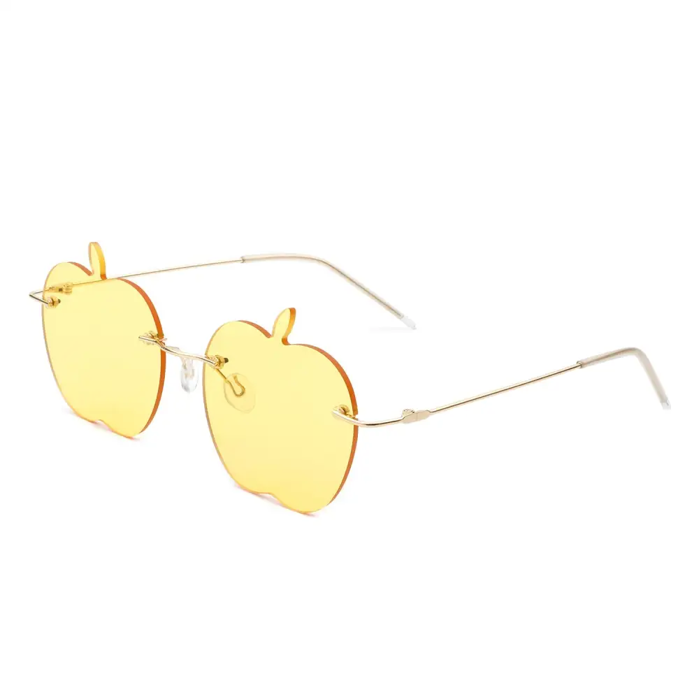 Textured Rimless Frame Sunglasses