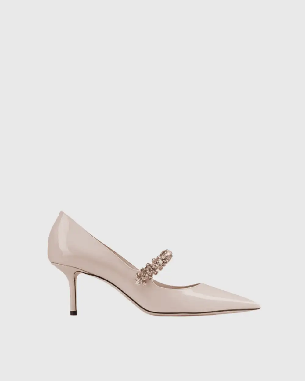 Rhinestone Strap Pumps in Natural