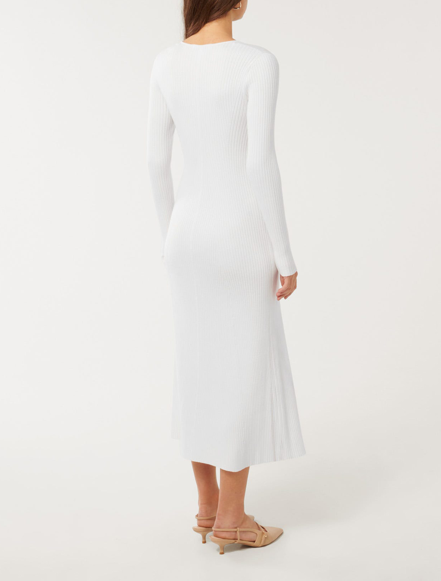 Rib Detail Midi Dress