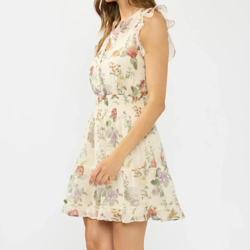Flutter Sleeve Mini Dress - /Rosewood