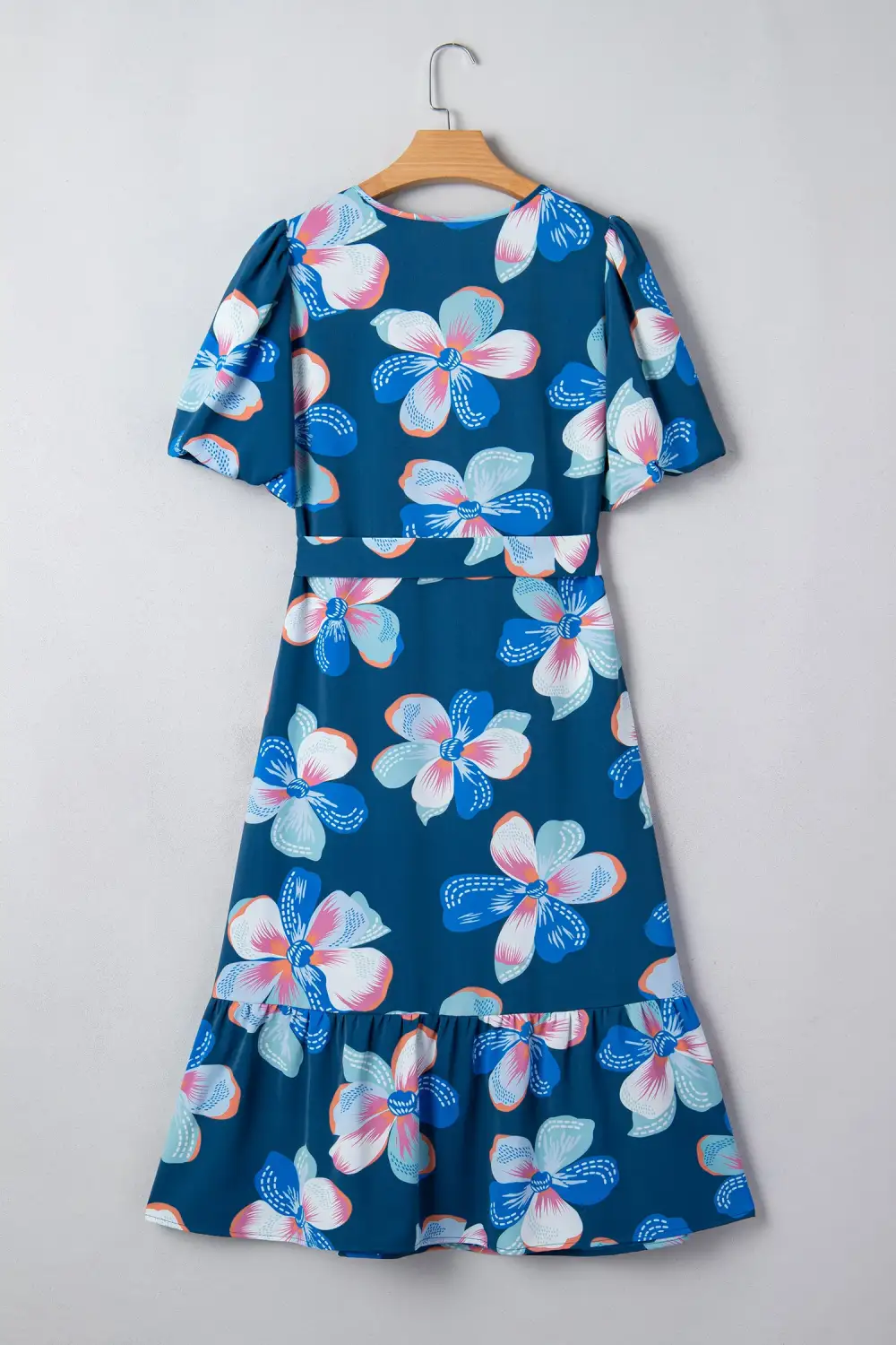 Floral Printed Tie Waist Dress Casual