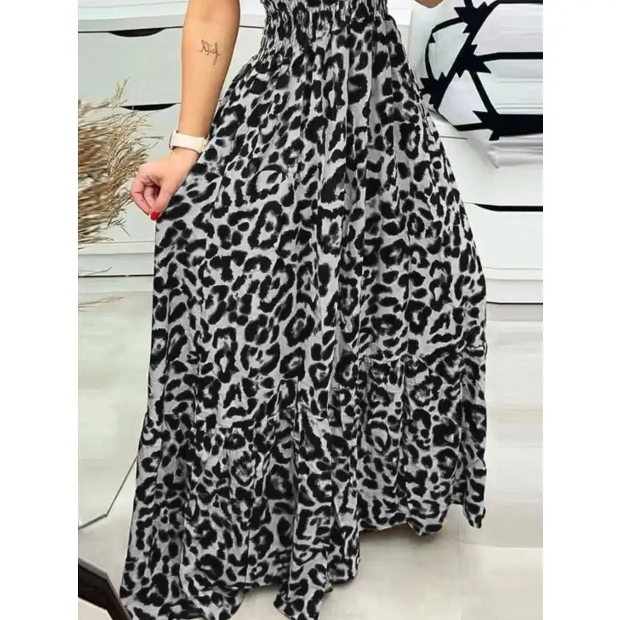 Full Size Print Spaghetti Strap Maxi Dress Plus Size