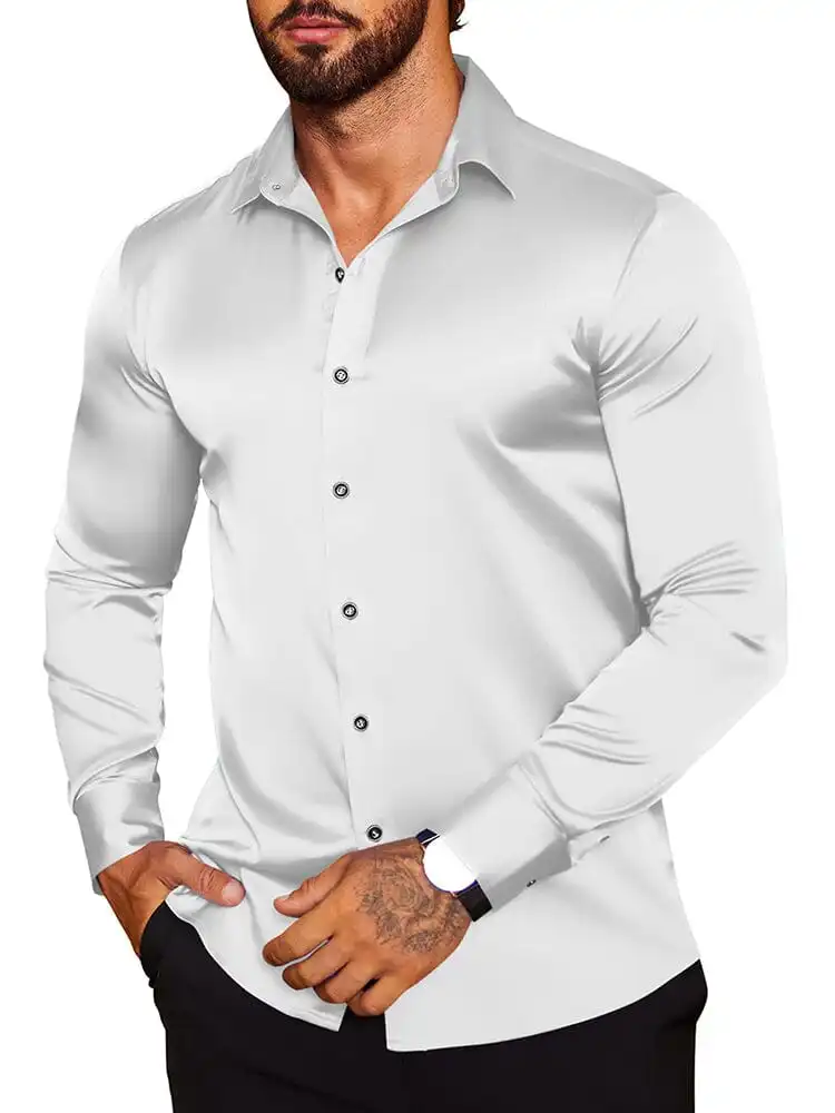 Modern Silk Stain Dress Shirts