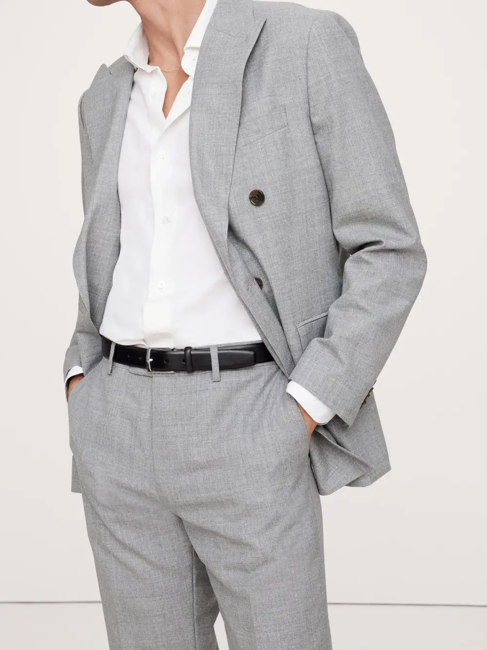 Men's Black Simple Leather Belt