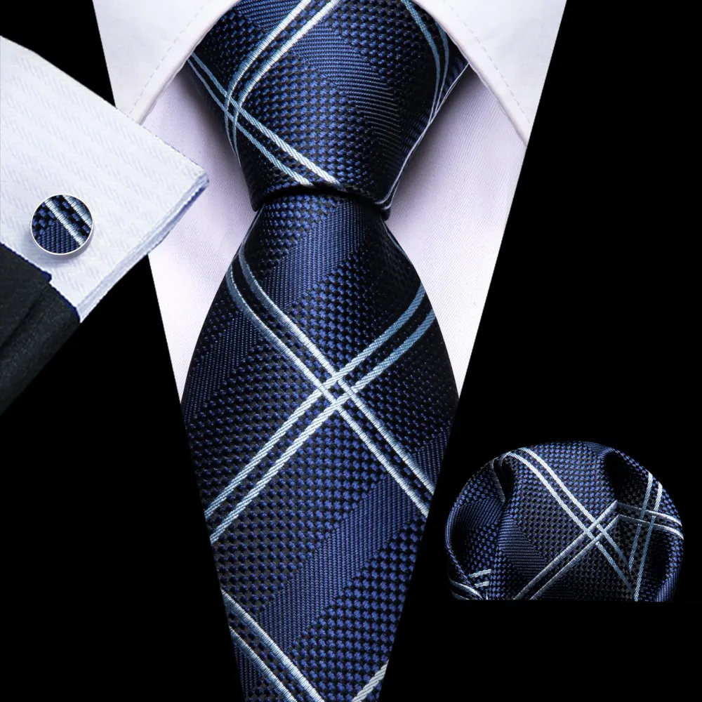 Refined Plaid Checkered Necktie Set