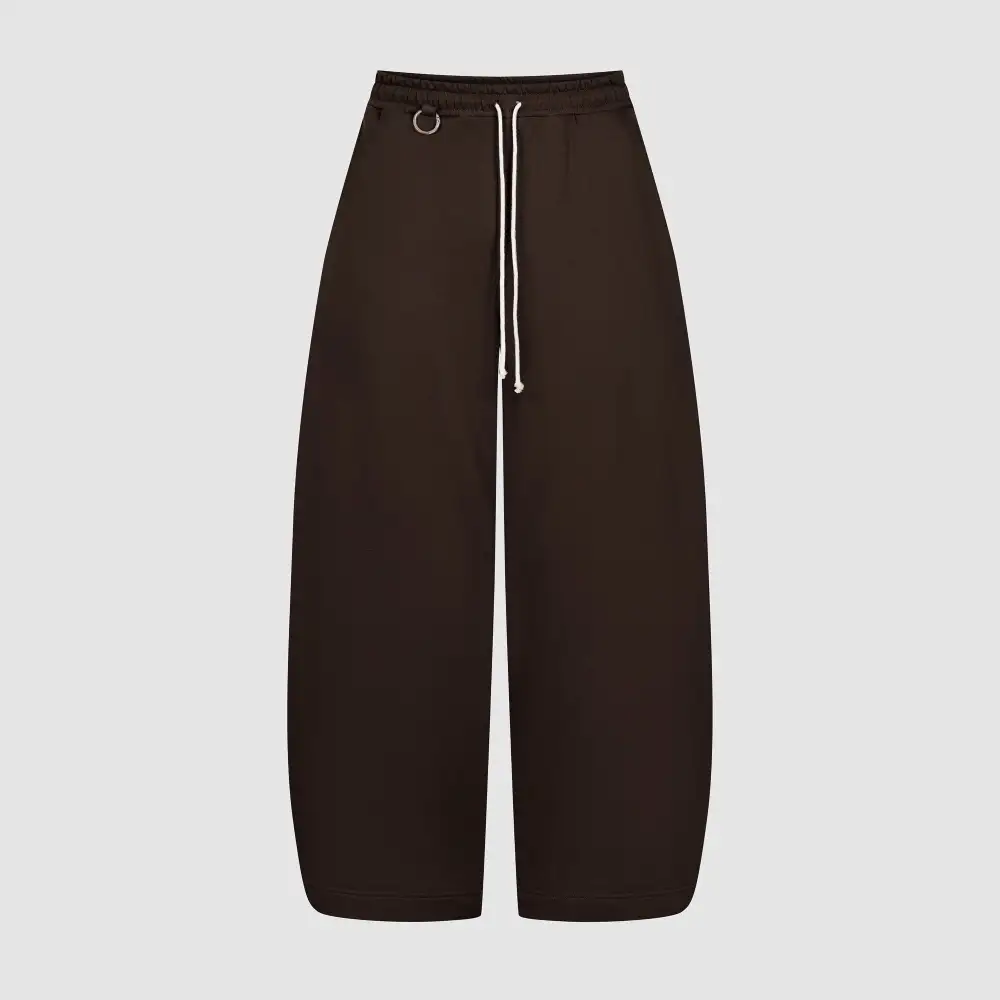 Drawstring Pocketed Barrel Leg Wide Barrel Flowy Barrel Ultra Heavyweight French Terry Sweatpants