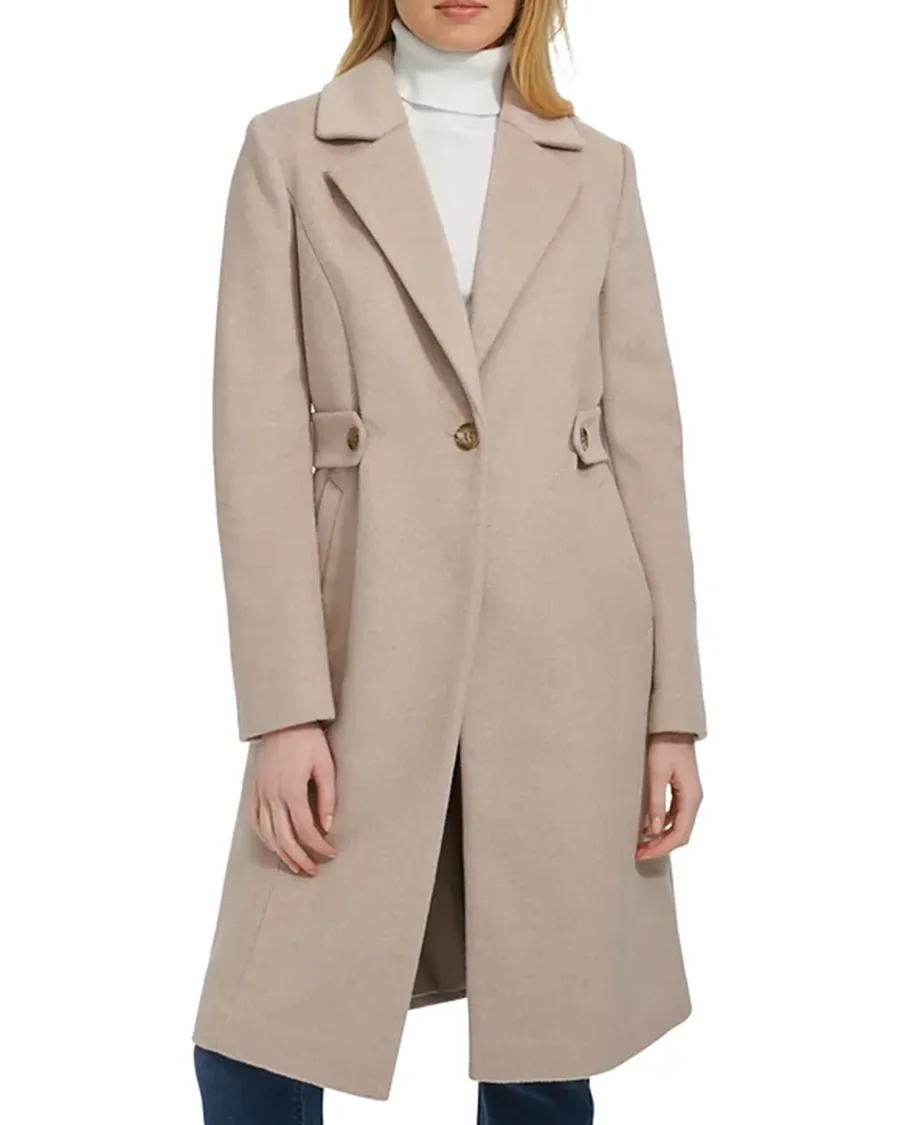 Front Button Closure Breasted Coat