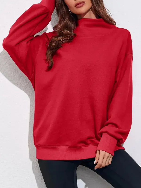 复制Women'S Oversized Turtleneck Sweatshirt Long Sleeve Pullover Casual Tops Womenswear Hoodie
