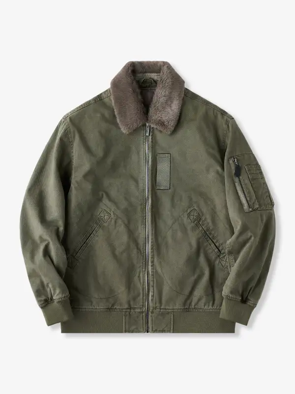Men's Textured Bomber Jacket