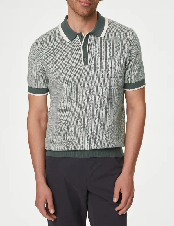 Contrast-Accent Polo Shirt