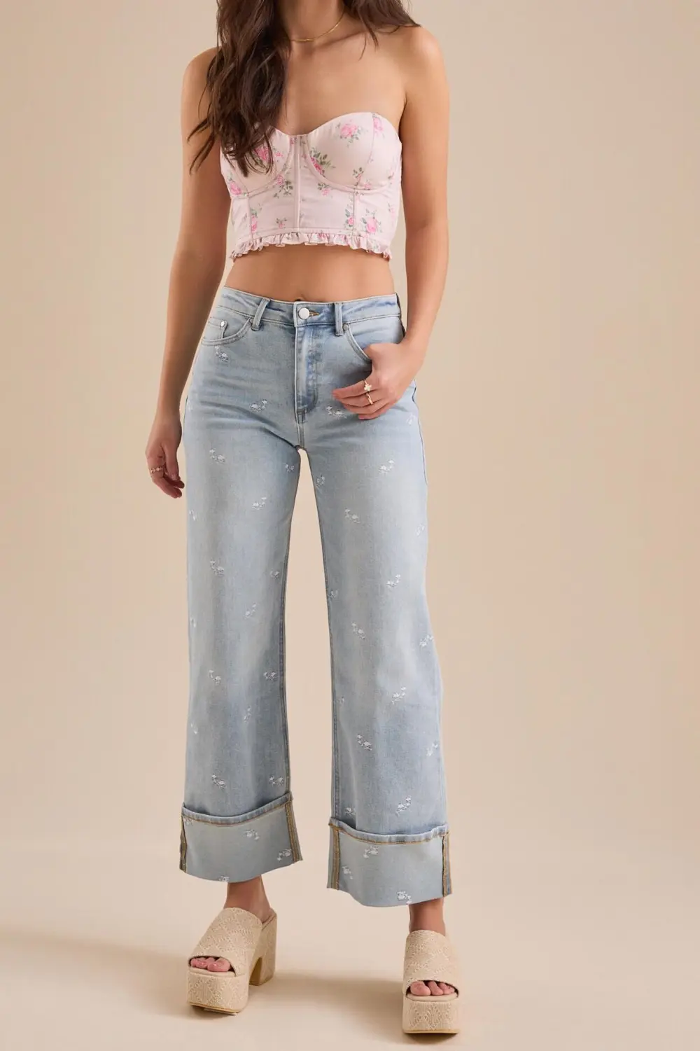 Floral Embroidered Jeans