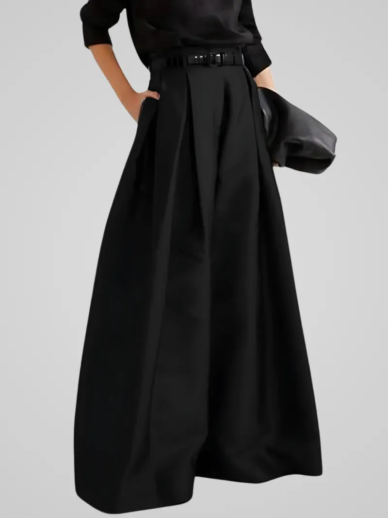 Clean Line High Waist Wide Leg Maxi Skirt