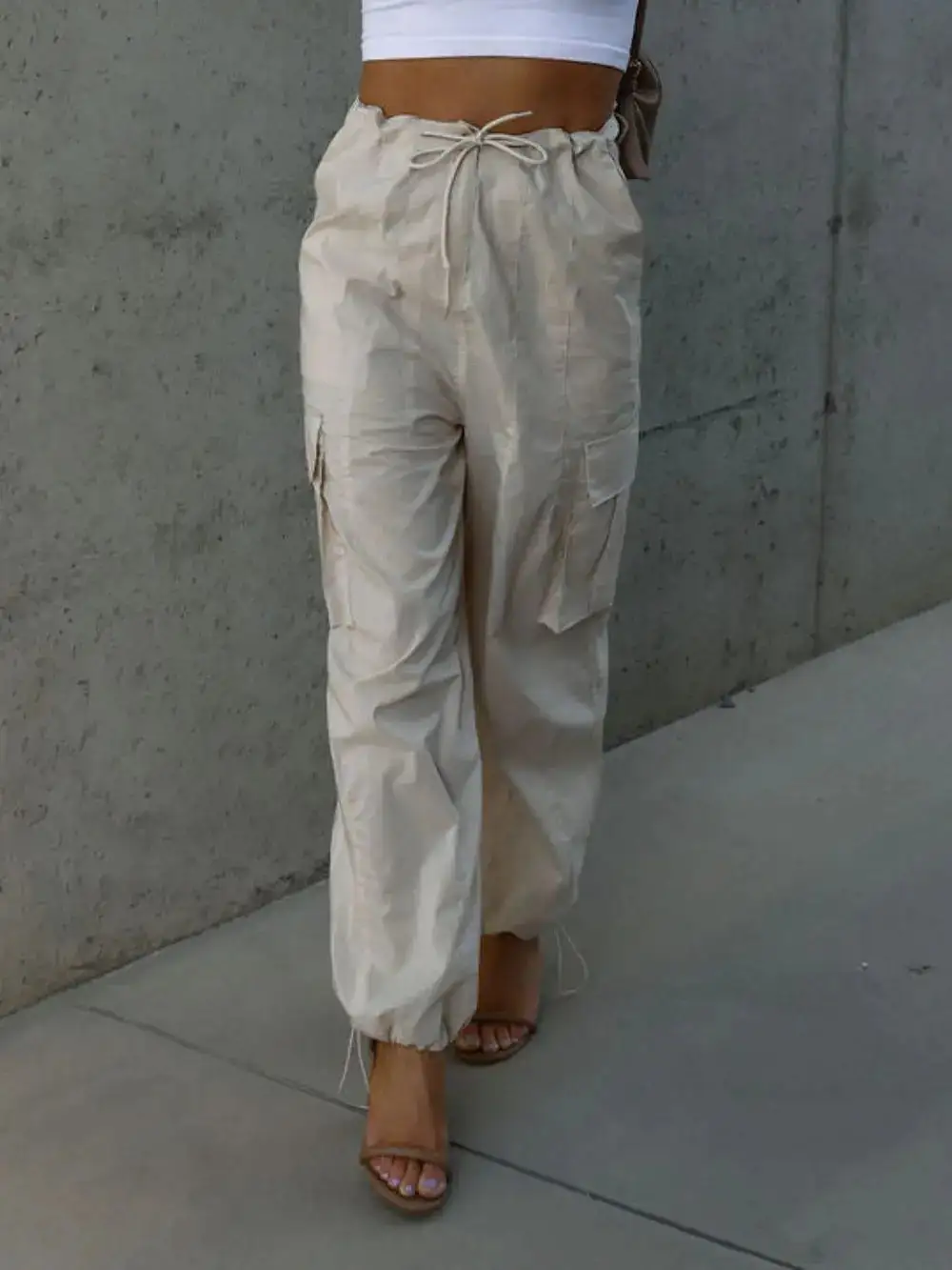 Drawstring Pocket Detail Pants